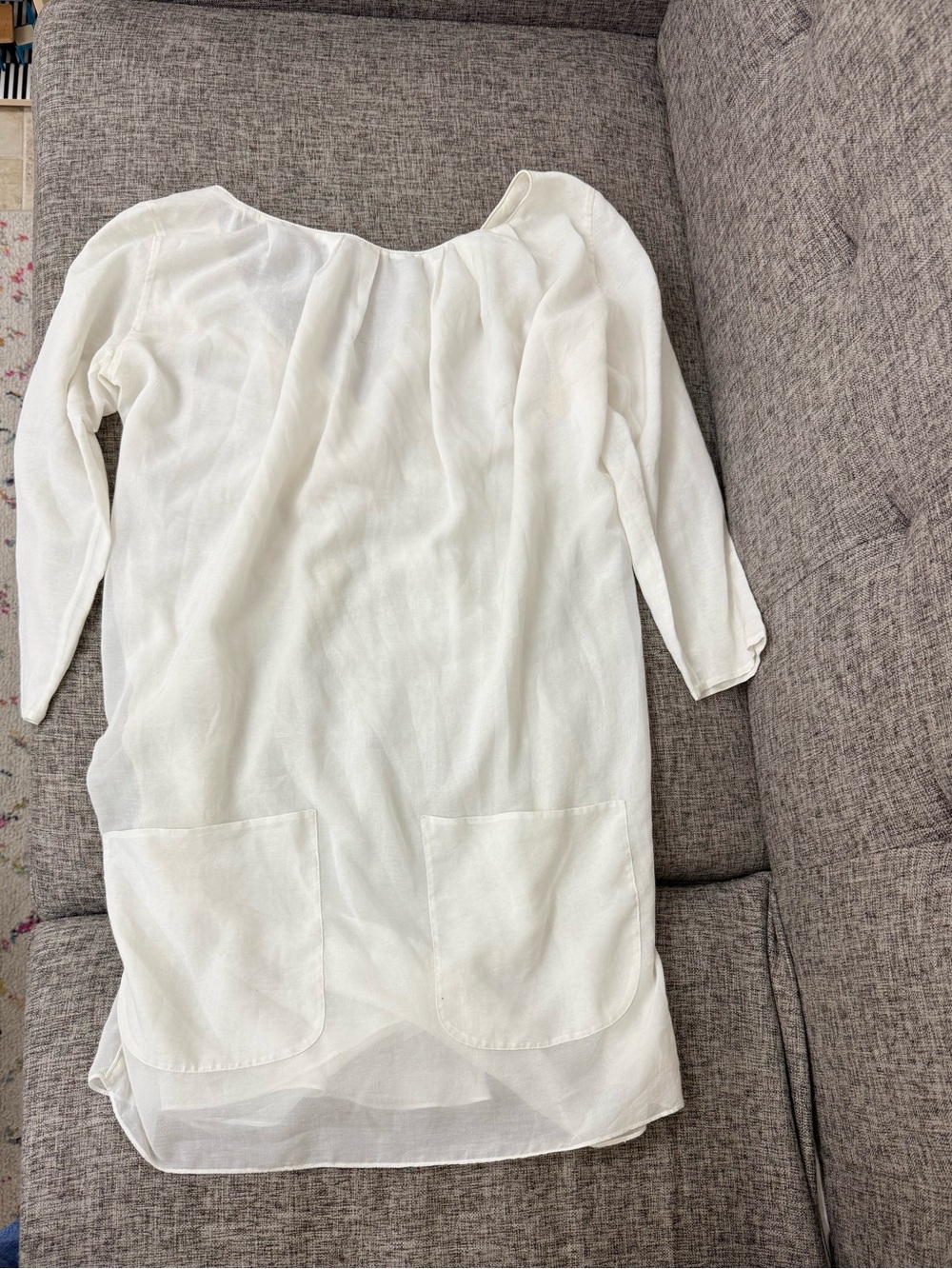Vintage Nina Ricci White Lightweight Tunic with Patch Pockets